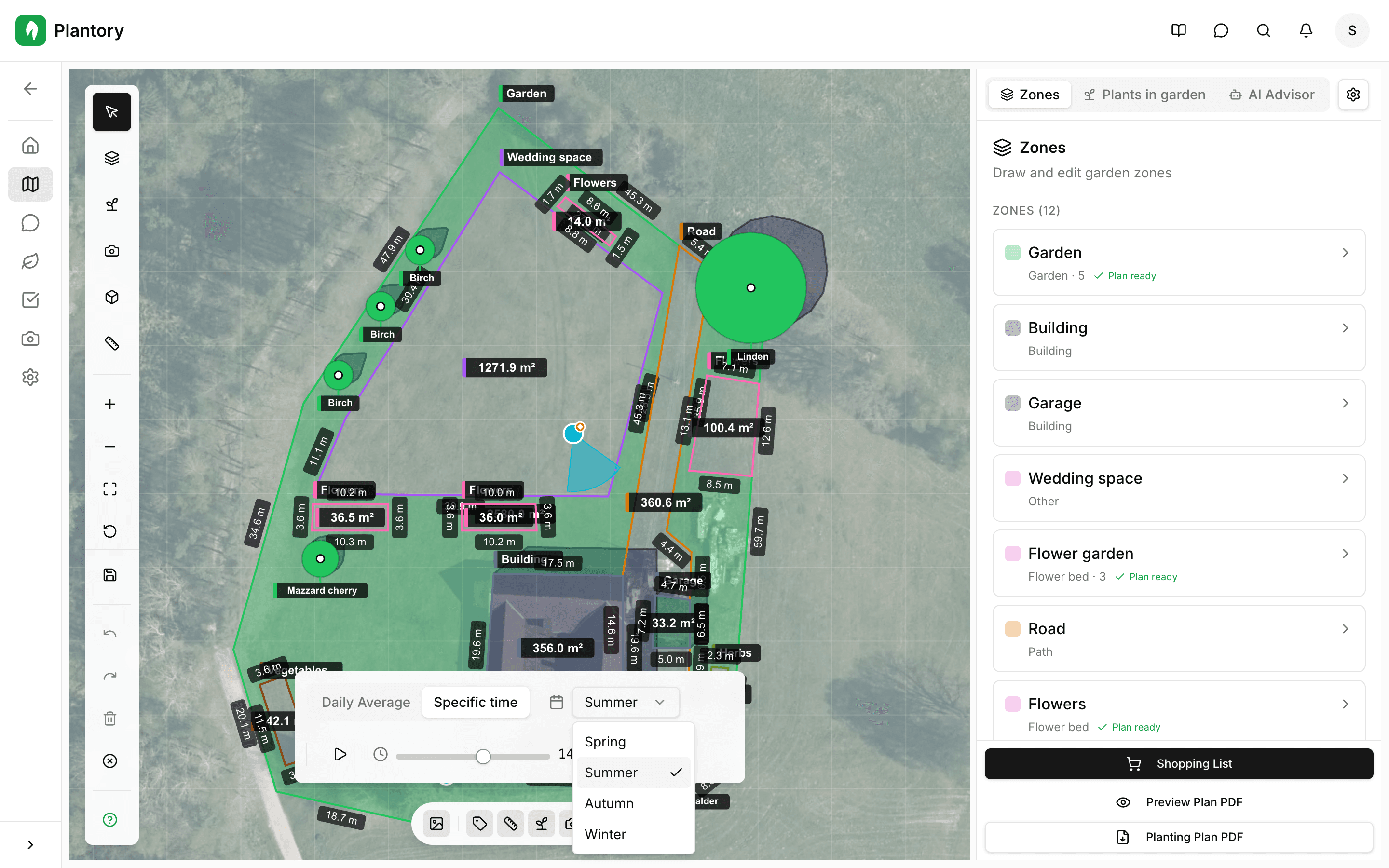 Aktives Sonnenpinsel-Werkzeug mit sichtbarer Belichtungsüberlagerung