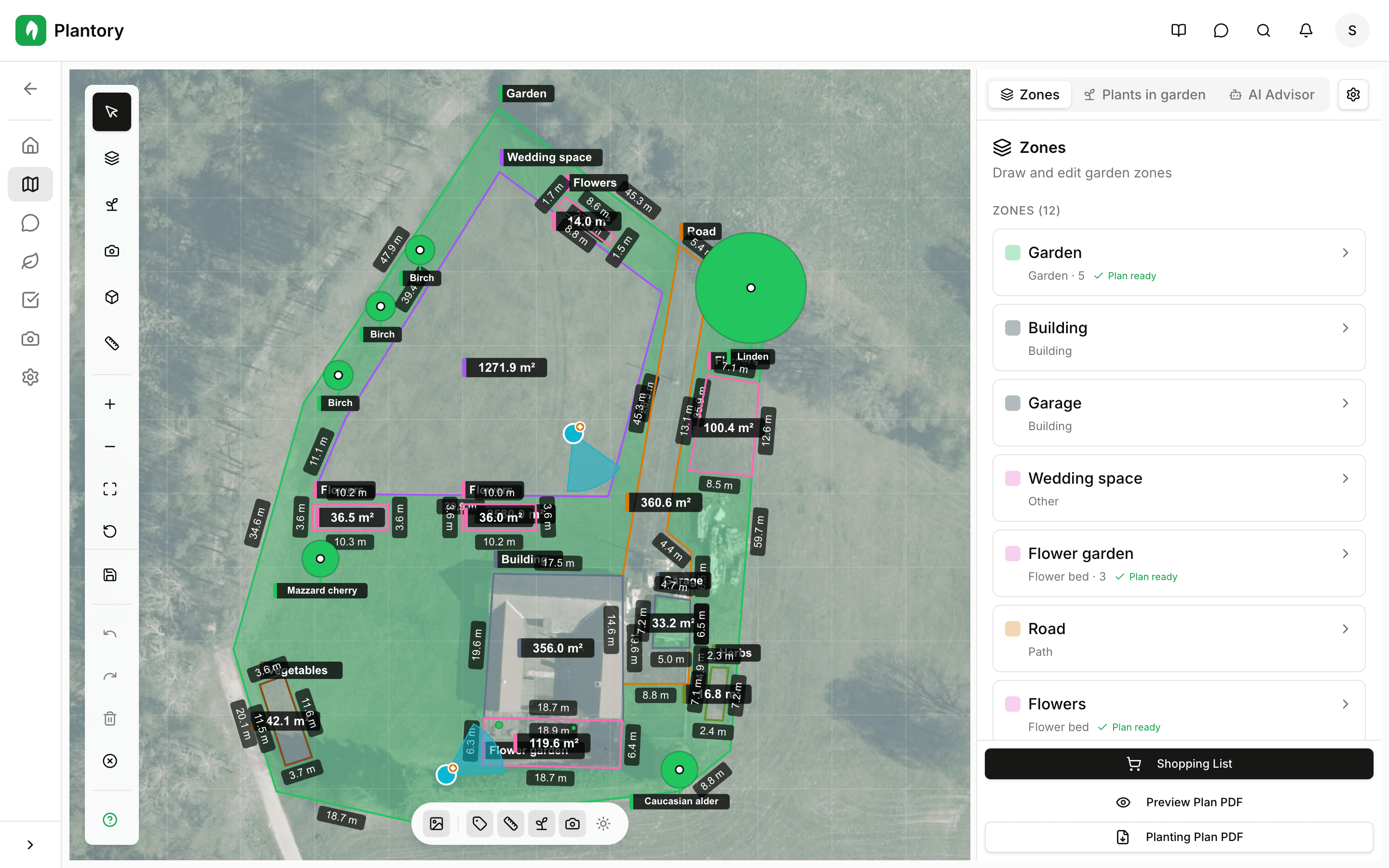 Dropdown-Auswahl für Zonentyp